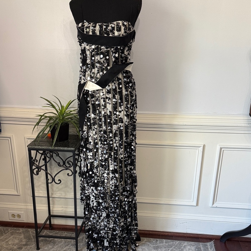 New Angel Sanchez SAMPLE Silk Full Length Formal Dress ONE OF A KIND S or XS